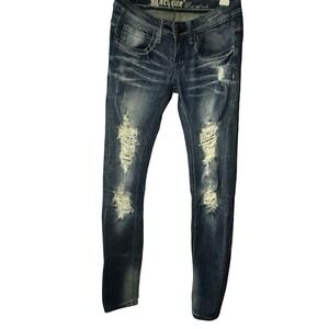 MACHINE Y2K Boutique Distressed Skinny Jeans, Size 0